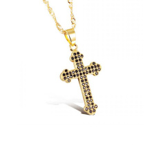 Collar cruzado de mujeres, oro fino collares cruzados cruzados joyas